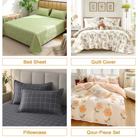 Ensemble de literie en tissu grossier 100% coton pour la maison, lavable en machine, durable, ensemble de 4 pièces