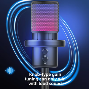 고품질 RGB 스튜디오 녹음용 USB 콘덴서 마이크 인터뷰 방송 팟캐스트 게임 라이브 스트리밍 데스크탑 마이크 - Product Image 4