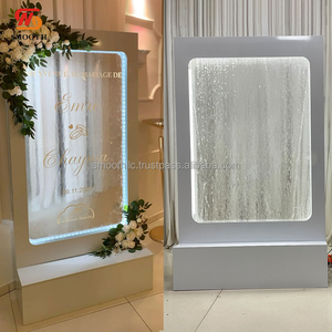 Letrero de Bienvenida Profesional con Cascada de Flores para Boda, Panel de Flores con Romántica Pared de Cristal con Cascada, Letrero de Bienvenida, Nuevo - Product Image 1