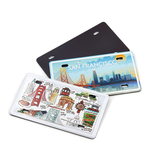 <span class=keywords><strong>Plaque</strong></span> d'immatriculation en aluminium avec photo de ville personnalisée Souvenir touristique <span class=keywords><strong>Plaque</strong></span> d'immatriculation en métal pour voiture Aimant de réfrigérateur en métal gaufré 3D - Product Image 3