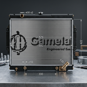 อะไหล่ระบายความร้อนเครื่องยนต์ Gamela ใหม่ สำหรับมิตซูบิชิ ปาเจโร ปี 1992-1997 สำหรับเดมิโอ/ 2 ชิ้น อลูมิเนียม + พลาสติก ขนาด OEM สีดำ+เงิน - Product Image 3