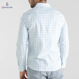 Venta caliente Green Check Pure Cotton Casual Check Nature Gent Good Hand Feel Shirt para hombres - Product Image 5