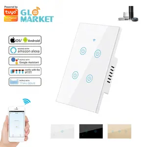 Glomarket US Standard 1,2,3,4, Gang Tuya Wifi Smart Switch Support App Remote Control Voice Control Wall Smart Switch