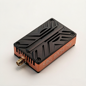 5.8G 80CH 7W FPV Video Transmitter Aluminum Alloy Body Orange Black Design With SMA Connector - Product Image 1