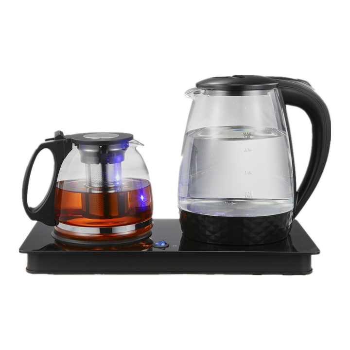 Factory Price 1.8L+1.2L Electric Kettle Prevent Dry Burning Glass Tea Kettle Set Touch Control Glass Teapot for Household Use