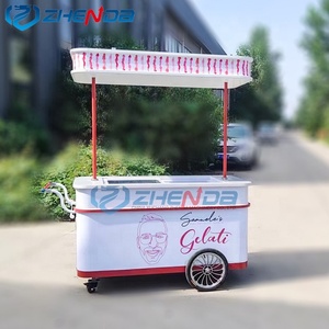 Outdoor Ice Cream Mobile Food Booth <b>Bike</b> Design Food Truck Display Cabinet Food Trolley - Product Image 1