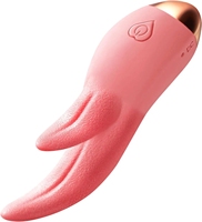 10-Gang Realistischer Zungenleck-Vibrator für Frauen Klitoris G-Punkt Mit Doppelzunge Weiblicher Masturbator