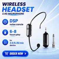 Système de microphone sans fil G03 2.4G avec casque, autonomie de 6 à 8 heures, portée de 30 m, Plug & Play, micro-casque pour enseignants, guides touristiques, présentateurs