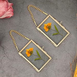 Mini Marco <span class=keywords><strong>de</strong></span> <span class=keywords><strong>Fotos</strong></span> <span class=keywords><strong>de</strong></span> Vidrio Vintage con Flor Seca para Decoración Navideña del Hogar, Adorno Colgante, Regalo - Product Image 6