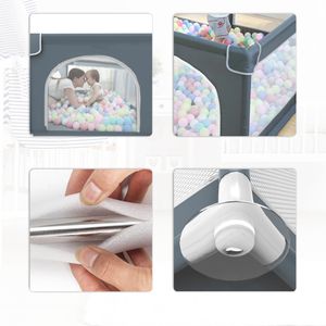 गर्म बिक्री प्रोबेबी pp007 स्टेनलेस स्टील और ऑक्सबोर्ड फैब्रिक प्लेपेन बच्चों और टॉडलर्स 200 एक्स 200 सेमी ग्रे/हरे/गुलाबी - Product Image 6