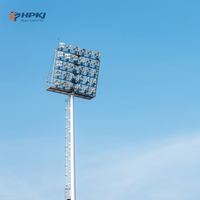 Poste de luz LED de mástil alto de 25m, poste de luz de aeropuerto, poste cónico galvanizado en caliente, iluminación de campo de fútbol de estadio