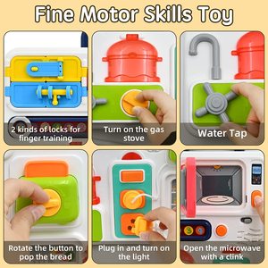 Montessori Sensory Busy Board <strong>Baby</strong> <strong>Toys</strong> for <strong>6</strong> <strong>12</strong> 18 <strong>Months</strong> 10 in 1 Educational Kitchen Accessories Kids Travel <strong>Toys</strong> with <strong>Music</strong>
