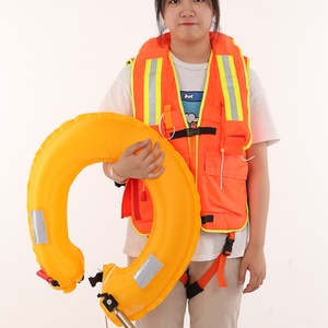 AmpsafeX 275N Gilet de sauvetage orange réfléchissant, veste de sauvetage gonflable manuelle et automatique avec mousse EPE, cylindre de CO2 de 33 g, utilisation universelle - Product Image 5