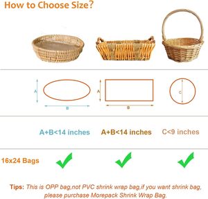 Sacs en cellophane transparents de 25 x 30 pouces, parfaits pour les paniers-cadeaux, les cadeaux, les mariages, sacs en plastique ronds en cellophane - Product Image 6