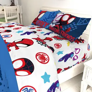 Aoyatex Bán Buôn Tùy Chỉnh Bộ Đồ Giường Đặt Siêu Mềm Phai Chống Trẻ Em Tấm Ga Giường Spiderman Trẻ Em Bộ Đồ Giường Đặt Với Nhân Vật Hoạt Hình - Product Image 1