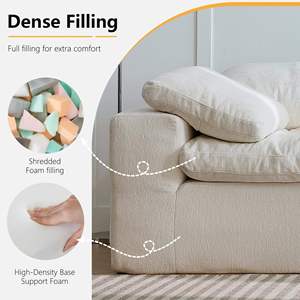 Envío Gratis Sofá Modular Blanco de <span class=keywords><strong>120</strong></span> Pulgadas para Villa Moderna, Apartamento o Centro Comercial, con Cojines Afelpados y Conjuntos para Sala de Estar - Product Image 4