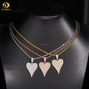 Envío Directo, Joyería Fire, Colgante Hip Hop, Plata 925, Oro Blanco, Oro Rosa, Vvs, Baguette, Moissanita, Diamante, Colgante con Forma de Corazón - Product Image 4
