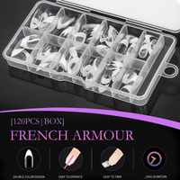 Nouvelle mi-longueur 120 pièces/boîtes combinaison de couleurs de remorquage Ballet pointu armure pré-faite presse française sur les pointes des ongles