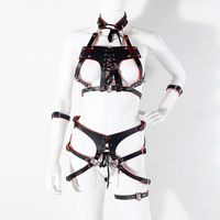 HM Adulte Sexy Sous-Vêtements En Cuir Combinaisons Érotique Uniforme Avec Bracelet Bondage Body Pour Nuit Jeu DJ Performance