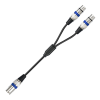 Kabel Splitter XLR - XLR Male ke Dual Female 3Pin Patch Y Cable Balanced MicrophoneSplitter Cord Audio Adapter 50CM