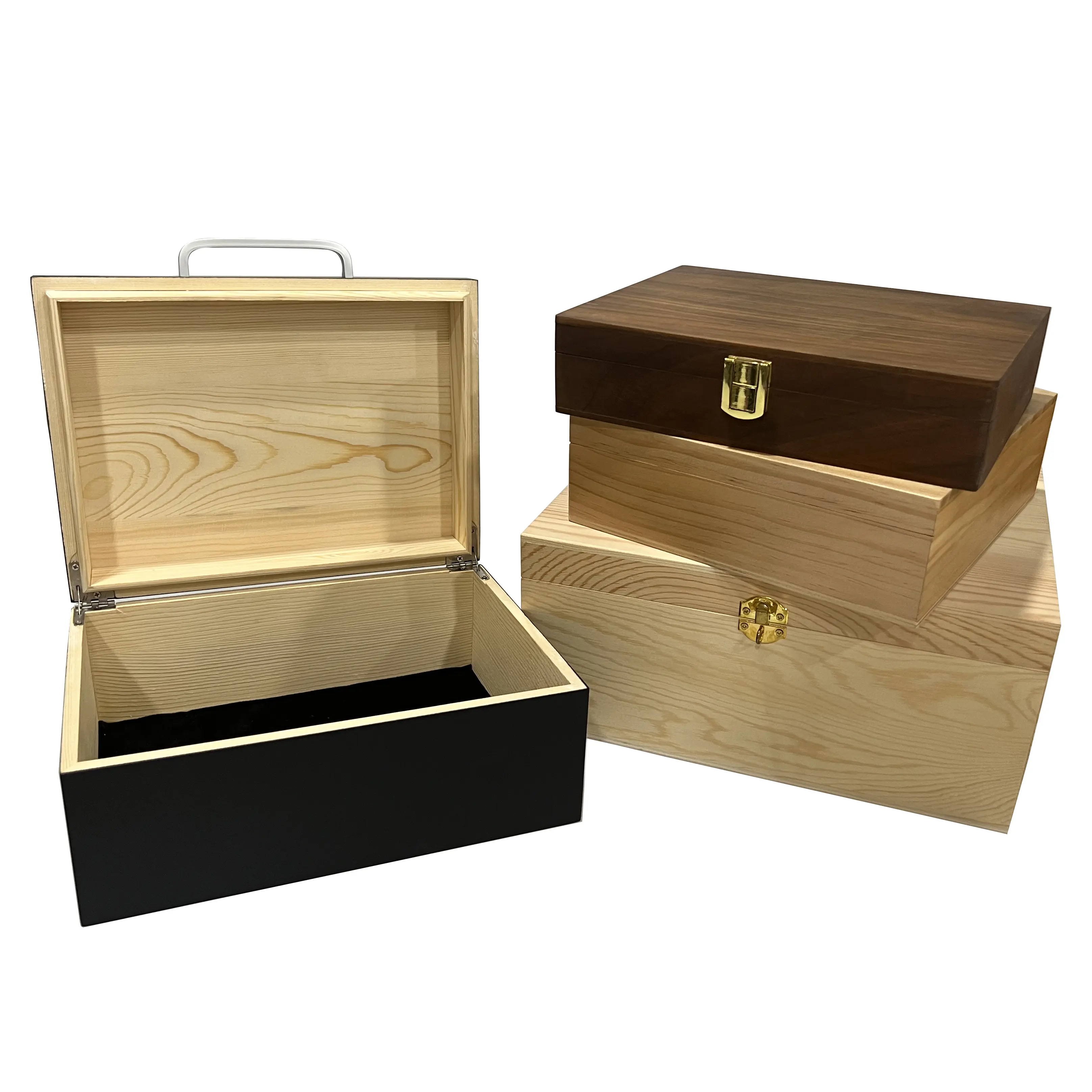 Scatola portaoggetti in legno con manico scatola regalo in legno scatola di imballaggio su misura