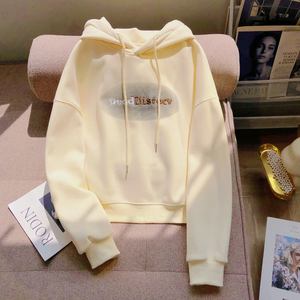 PB & ZA 2022, venta al por mayor, Tops de Otoño e Invierno para mujer, nuevo cárdigan suelto con cremallera, suéter con capucha bordado de texto para mujer 1131893 - Product Image 3