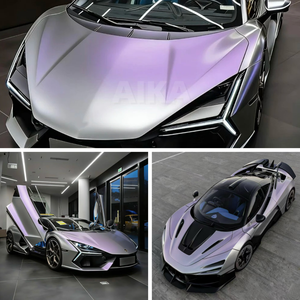 Vinilo Automotriz de Nueva Llegada en Varios Colores, Película de Vinilo PET Mate Cromado Satinado Plateado Morado, Vinilo Protector para Automóviles que Cambia de Color - Product Image 2