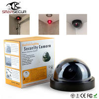 Cámara de Seguridad Ficticia SMARSECUR 01cctv con Luz LED Roja Intermitente, para Exteriores, Advertencia de Seguridad para el Hogar, Color Negro