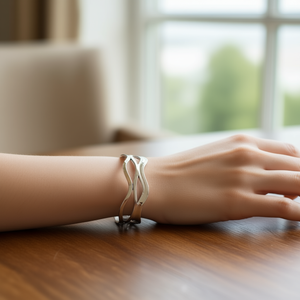 Amy Amy Fashion <b>Bangle</b> PE1143 <b>Silver</b> Plated Cuff <b>Bracelet</b> For Women Trendy Jewelry Gift - Product Image 2