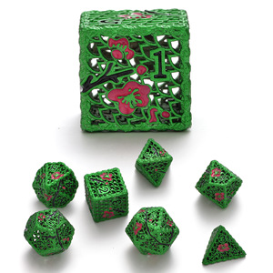 Vente en gros de dés personnalisés en métal creux en forme de fleur de prunier mdn-donjons et dragons <span class=keywords><strong>trpg</strong></span>, accessoires de jeu de société rpg - Product Image 3