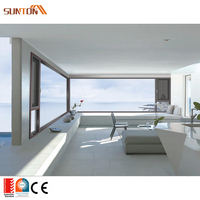 Fenêtre en baie et arc coulissante à cadre en aluminium de grande taille pour l'extérieur personnalisée fenêtre d'angle fixe en verre en aluminium moderne