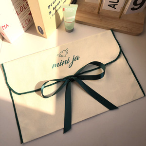 Eco-friendly Durable Custom Logo <b>Printing</b> Cotton Twill Envelope Bag Vivid Makeup Cosmetic Perfume Packaging Cotton Dust Pouch - Product Image 2