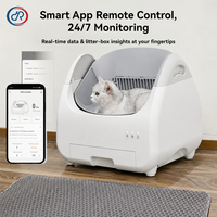 DRH Nouvelle Conception Bac à Litière Automatique pour Chat avec Contrôle par APP, Double Capteur de Sécurité, Série Tiny, Bac à Litière Autonettoyant avec Conception à Couvercle Ouvert