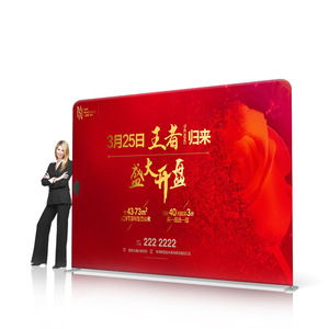 Custom Portable Trade Show <b>Backdrop</b> Banner Tension Fabric Aluminum Tube Display <b>Frame</b> Booth Stand Exhibition Dye Sublimation - Product Image 6