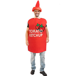 <span class=keywords><strong>Disfraces</strong></span> Divertidos <span class=keywords><strong>de</strong></span> Poliéster con Temática <span class=keywords><strong>de</strong></span> Ketchup para Parejas Adultas <span class=keywords><strong>de</strong></span> Luolan para Halloween, con Top y Sombrero para Representaciones Escénicas - Product Image 1