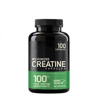Kapsul Creatine Monohydrate Mikronisasi Suplemen Dewasa OEM/ODM Label Pribadi BCAA Alami Rendah Karbohidrat Vegan Bebas Gluten untuk Otot