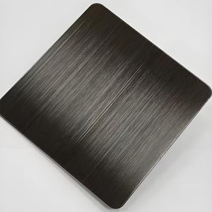 Yüksek kalite fabrika işlenmiş 300 serisi siyah titanyum <span class=keywords><strong>304</strong></span> SS paslanmaz çelik fırçalanmış kaplama bükme kesme kaynak mevcut - Product Image 4