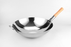 Poêle <span class=keywords><strong>Wok</strong></span> en acier inoxydable 201 sans danger pour la cuisson au gaz habilement fabriquée avec des tailles de 30 cm à 120 cm - Product Image 4
