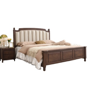 Amerikaanse Luxe 1.8M Dubbel Massief Houten Bed 1.5M Europese Stijl Bednet Rood Gestoffeerd Trouwbed Op Maat 2M Slaapkamersets