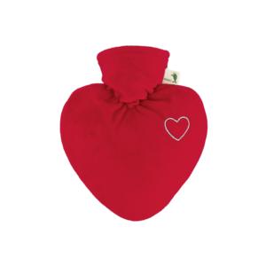 Bouteille d'eau chaude Hugo Frosch Heart 1,0 l avec housse en velours rouge - Product Image 1