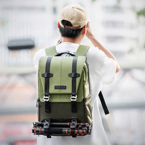 Sac à dos pour appareil photo sans miroir, en polyester, avec support pour trépied, fermeture éclair double sur les épaules, imperméable, en matériau EVA - Product Image 4