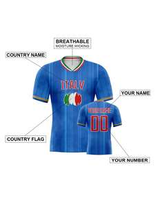 Kaos Sepak Bola Italia Custom Jersey Sepak Bola Personal dengan Nama Nomor Kaos Tim Sepak Bola Nasional Hadiah untuk Pria Wanita Remaja - Product Image 5