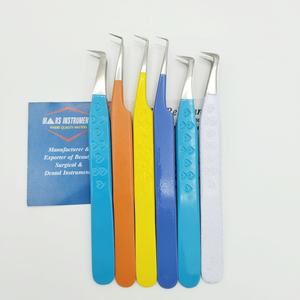 Pince à épiler en acier inoxydable à motif de coeur enduit de poudre outil d'extension de cils durable marque privée professionnelle à haut volume - Product Image 3