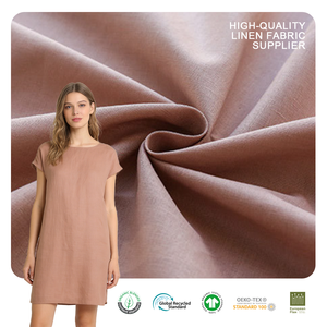 Tissu tissé en mélange de lin <span class=keywords><strong>et</strong></span> de coton couleur unie Style 317, matière respirante pour chemises, vestes <span class=keywords><strong>et</strong></span> pantalons printemps-été - Product Image 1