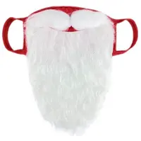 新しいChrismasデザインの大きなひげの顔のシールド、ハッピーコスプレアクセサリー父のクリスマス、青赤白綿のアントダストベール