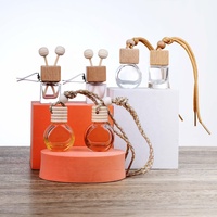 Diffuseur d'arômes en bois suspendu pour voiture, 6ml, 8ml, 10ml, désodorisant en cube, flacon de parfum givré à suspendre pour voiture avec bouchon en bois, vente en gros