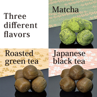YAMACHO - Caramelos Duros con Sabor a Té Negro Japonés Hojicha y Matcha, en Forma de Bola, Marca Shizuoka Suzuki, Hechos en Japón, Empaque Personalizable