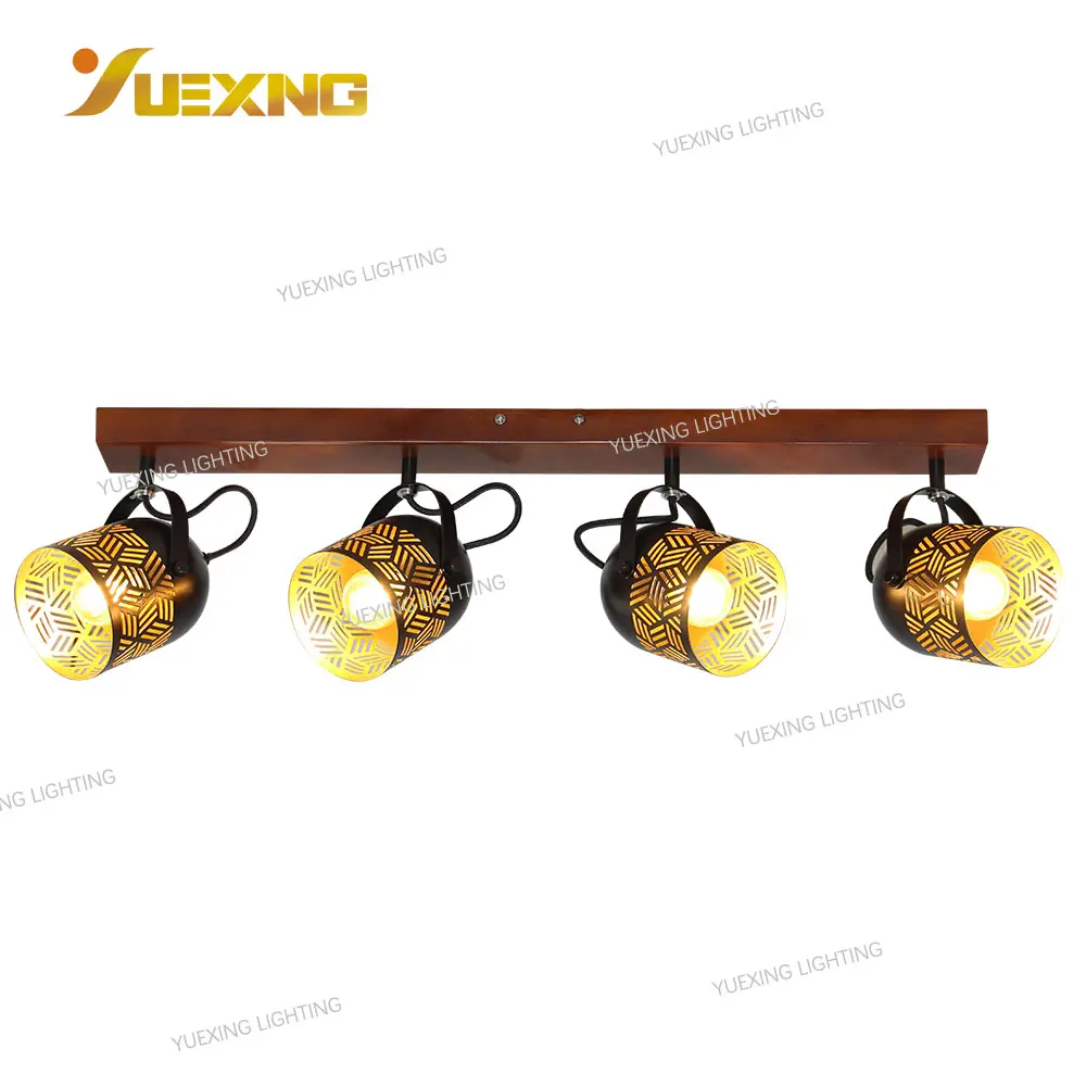 중국 램프 제조업체 E14 나무베이스 트랙 라이트 스포트라이트