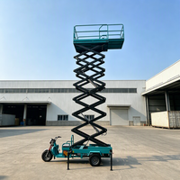 Plateforme de travail aérienne mobile à ciseaux, tricycle hydraulique électrique, 500 kg, pour travaux de construction intérieurs et extérieurs, 4m-12m