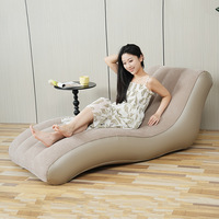 Canapé gonflable en tissu pour camping en plein air, festival de musique, matelas gonflable simple/double, chaise longue paresseuse pour la maison